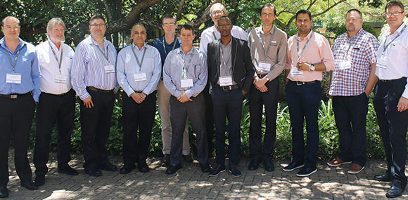 From left: Duane Gauche (1 Worx), Daniel Spies (CDS Consulting and chairman MESA Africa), Gerhard Botha (Sasol), Yashin Parsad (Omnia), Thomas Copley (SRI), Gawie Reyneke (Lonmin), Halilou Mohaman (Boxmore), Gerhard Greeff (Bytes Technology and vice chairman MESA Africa), Gerhard Hattingh (Siemens), Varshan Mahabel (Wilec), Gert Coetzee (Dynamic Build Systems) and Andre Brits (CSI).
